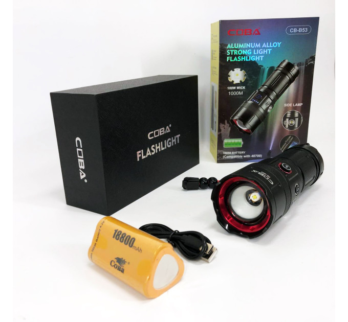 Ліхтар CB-B53-TG, 3х18650, power bank, індикація заряду, Ліхтарик світлодіодний для туриста надпотужний