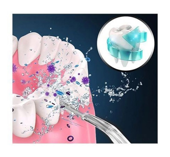 Іригатор для чищення зубів та порожнини рота Oral Irrigator з акумулятором та змінними насадками White