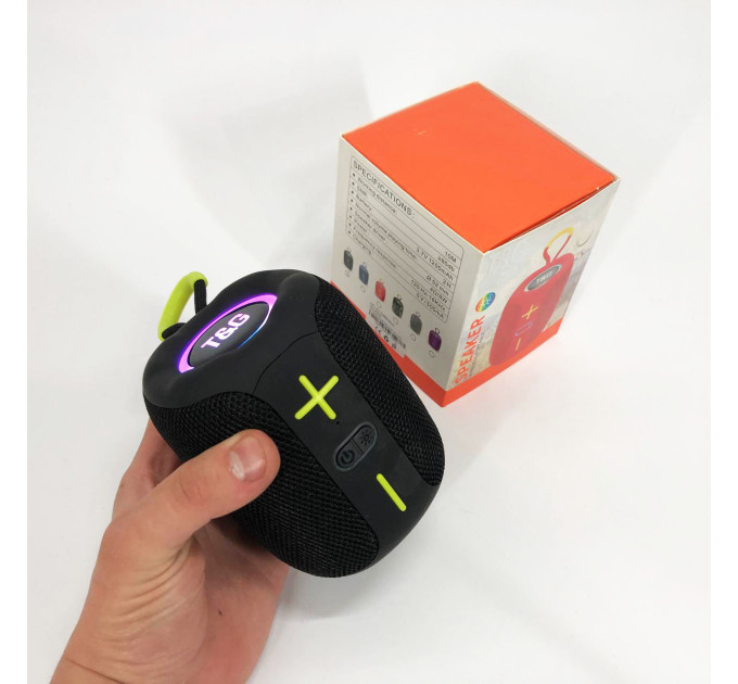 Портативная Bluetooth колонка TG658 8W с RGB подсветкой, Беспроводная колонка мощная. Цвет: черный