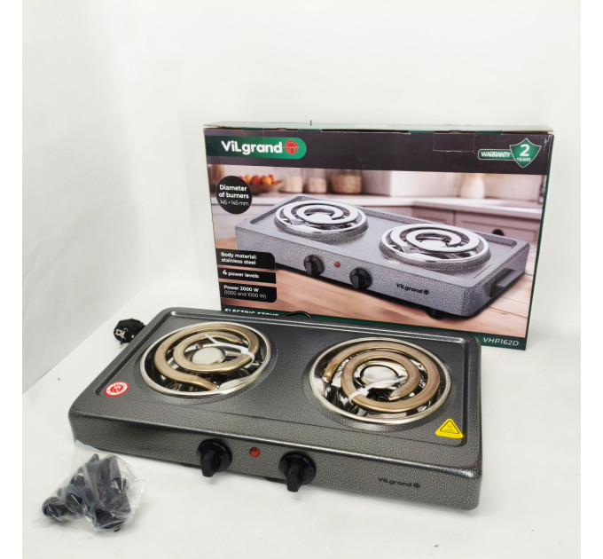 Электроплита Vilgrand VHP162D GRAY 2000Вт