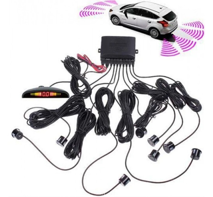 Парктронік (паркувальний радар) Assistant Parking Sensor, 8 чорних датчиків
