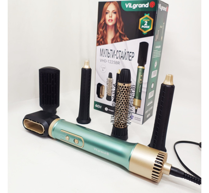 Фен-щетка мультистайлер ViLgrand VHD-1225BR 1200Вт green