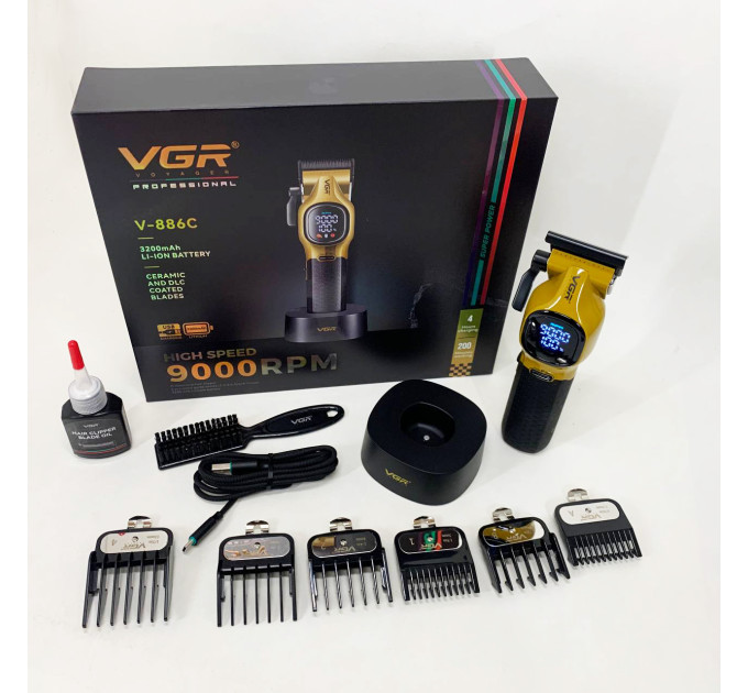 Машинка для стрижки акумуляторна VGR V-886C GOLD