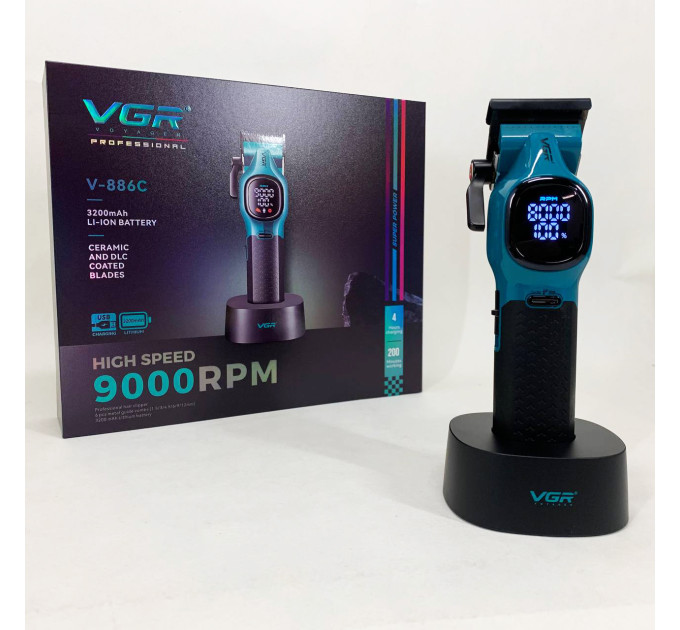 Машинка для стрижки акумуляторна VGR V-886C BLUE
