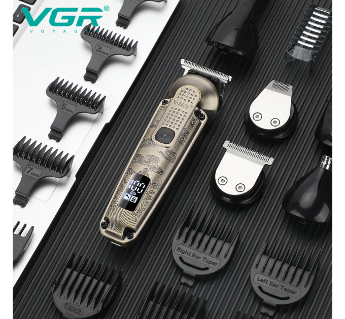 Набор для стрижки VGR 6 в 1 V-095, 16 насадок,  Многофункциональная аккумуляторная машинка для стрижки