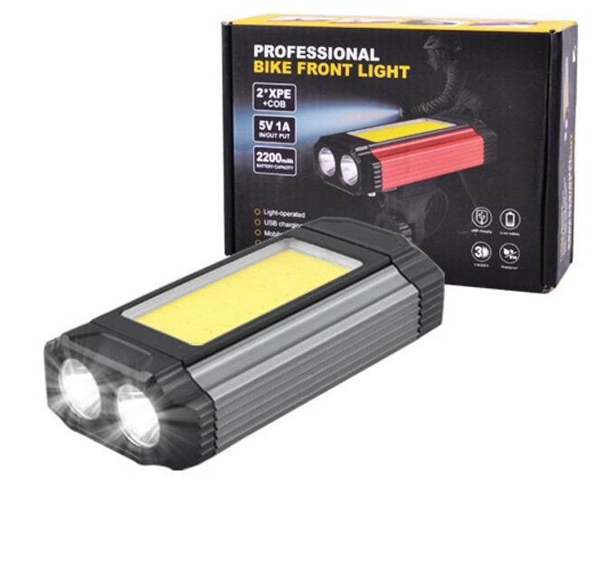 Велосипедный фонарь 501-2XPE+COB, Фара led для велосипеда, Фара велосипедная передняя, Лед фара
