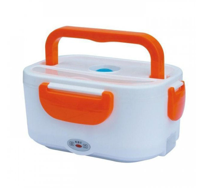 Ланч бокс электрический с подогревом Lunch Heater 220V Pro, контейнер для еды с отсеками. Цвет: оранжевый