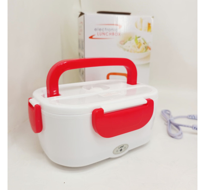 Ланч бокс электрический с подогревом Lunch Heater 220V Pro, контейнер для еды с отсеками Red