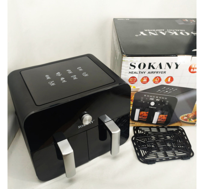 Мультипіч SOKANY SK-10008 на 10 л Аерофритюрниця з таймером та терморегулятором, Аерогриль