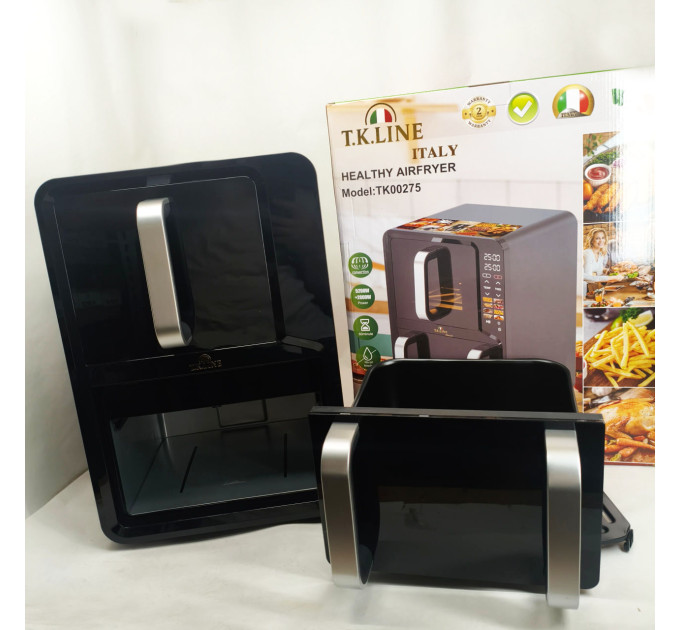 Двухкамерная аэрофритюрница T.K.Line TK00275 12л и 6л мощность 5200Вт + 2000Вт
