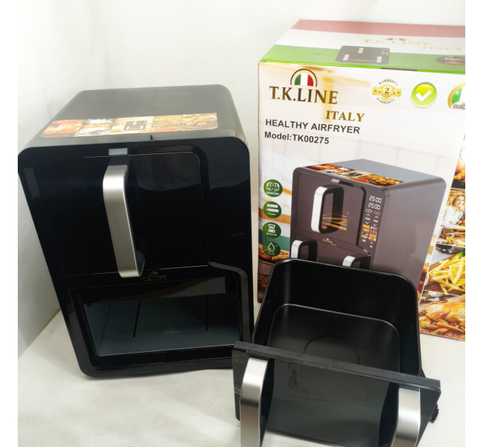 Двухкамерная аэрофритюрница T.K.Line TK00275 12л и 6л мощность 5200Вт + 2000Вт