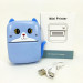 Портативный детский термопринтер с Bluetooth A8 Cat мини принтер для телефона Blue