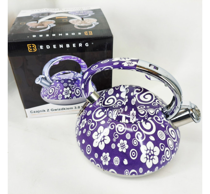 Чайник со свистком Edenberg EB-1959 3л с капсульным дном Purple