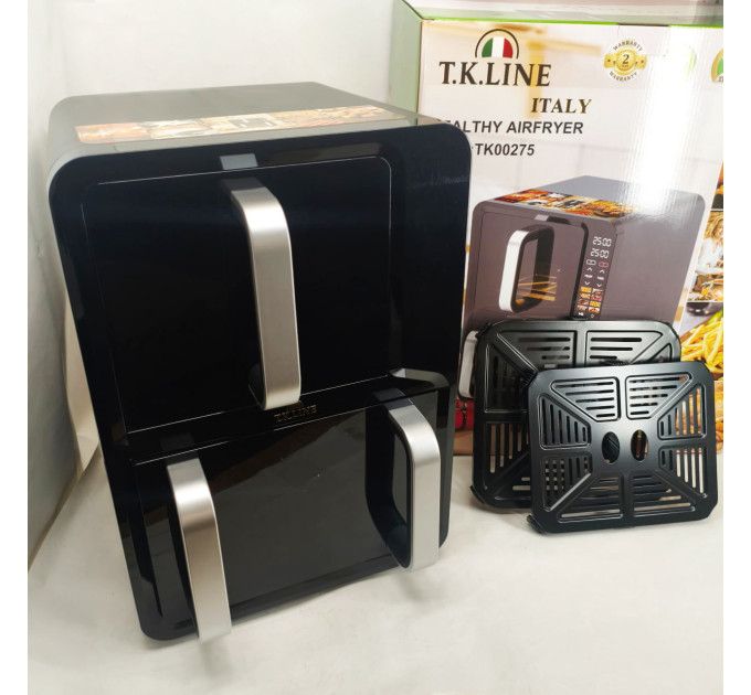 Двухкамерная аэрофритюрница T.K.Line TK00275 12л и 6л мощность 5200Вт + 2000Вт