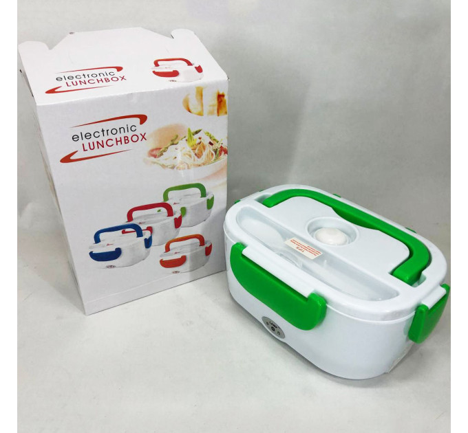Ланч бокс электрический с подогревом Lunch Heater 220 V Pro, Термос для еды для детей. Цвет: зеленый