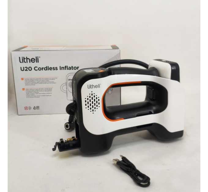 Аккумуляторный компрессор с фонарем Litheli питание от павербанка УМБ Litheli Power Bank 20000 мАч 45Вт