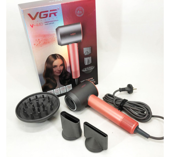 Фен профессиональный VGR V-440. Цвет: оранжевый
