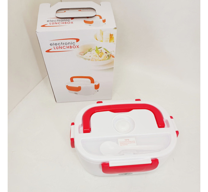 Ланч бокс электрический с подогревом Lunch Heater 220V Pro, контейнер для еды с отсеками Red