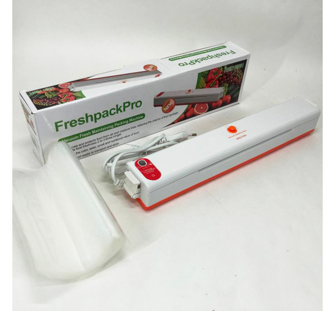 Вакууматор Freshpack Pro вакуумный упаковщик еды, бытовой. Цвет: оранжевый