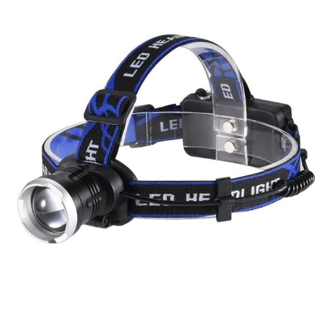 Налобний ліхтар Bailong BL-T24-P50 акумуляторний LED/Zoom 3 режими роботи, ліхтар на голову для риболовлі