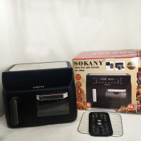 Аэрофритюрница двухкамерная Sokany SK-10060 2400W электродуховка 8,5л + аэрогриль безмасляная 4л без масла