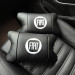 Набор подушек Fiat из натуральной кожи + вышивка логотипа и кожаный брелок в подарок