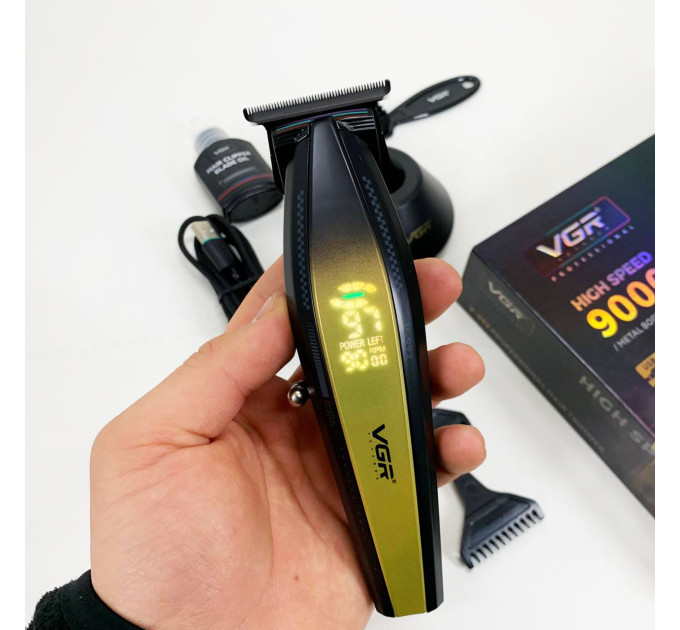 Машинка для стрижки волосся з потужним мотором XPRO VGR V-992 GOLD з насадками 1-2-3 мм