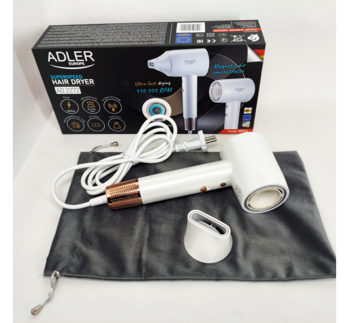 Фен с ионизацией Adler AD 2272 1800Вт