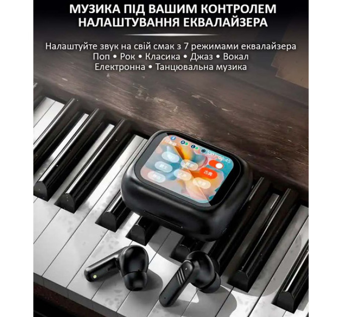 Бездротові навушники LX-10 TWS Earbuds з LED дисплеєм Bluetooth бездротові навушники затички. Колір: чорний