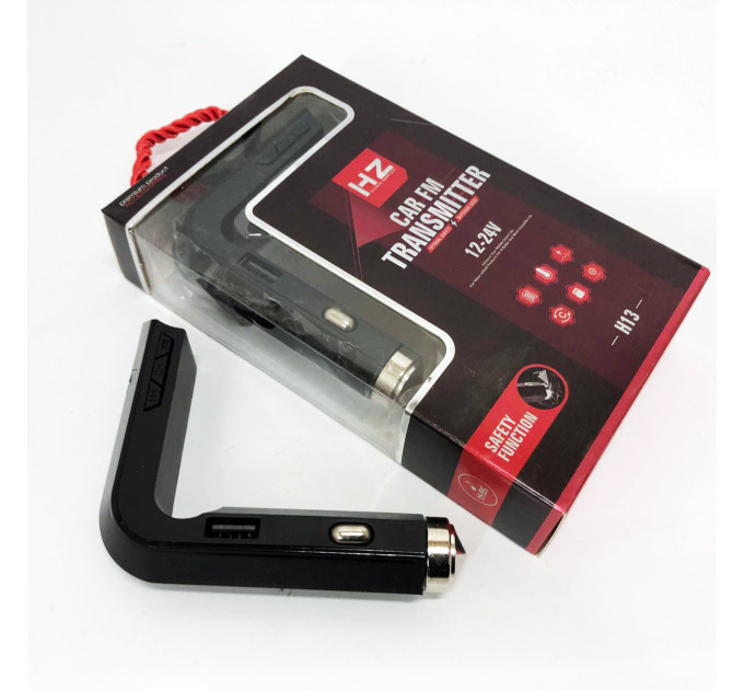 Автомобільний MP3 Трансмітер FM-модулятор HZ H13 LCD AUX/USB, Bluetooth фм передавач для автомагнітоли