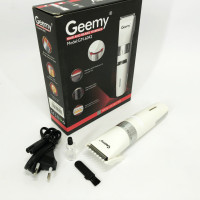 Аккумуляторная машинка для стрижки волос Gemei GM-6042, подстригательная машинка. Цвет: белый