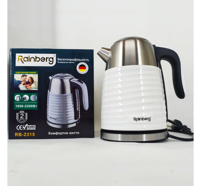 Чайник електричний Rainberg RB-2315 1.8л 2200Вт White
