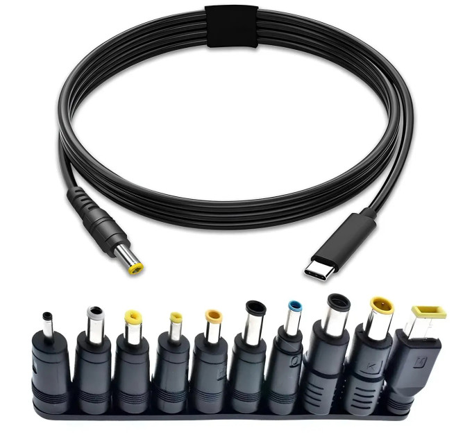 Кабель живлення для ноутбука з перехідниками 10в1 65W USB Type-C Адаптер для ноутбука від повербанка