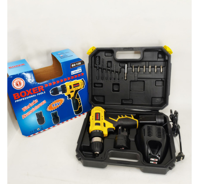 Портативний акумуляторний шуруповерт Boxer BX-138 1350 об/хв