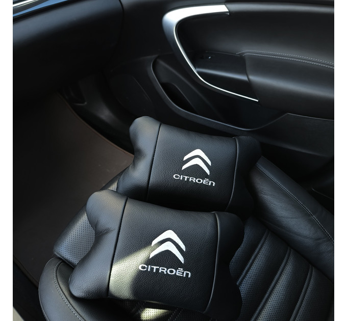 Набор кожаных подушек Citroën из натуральной итальянской кожи + фирменный брелок в подарок