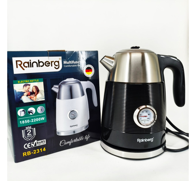Чайник електричний з датчиком температури Rainberg RB-2314 Black