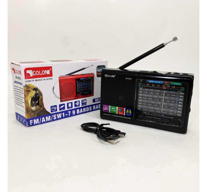 Портативна стовпчик радіо MP3 USB Golon RX-6622 Black