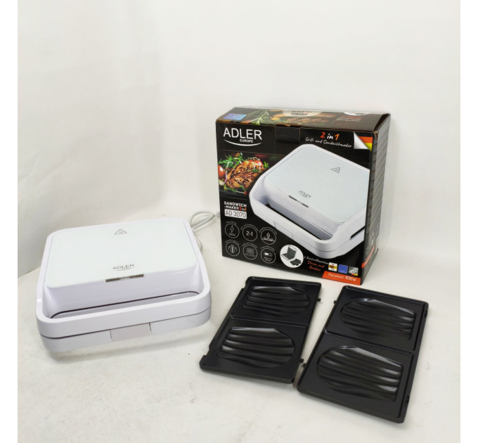 Бутербродница Adler AD 3070 2в1 1100Вт White