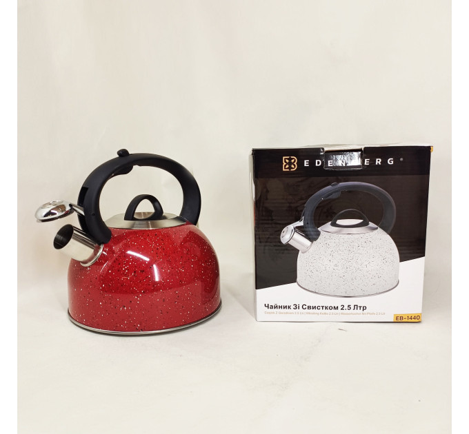 Чайник із свистком Edenberg EB-1440 з мармуровим покриттям 2.5л Red