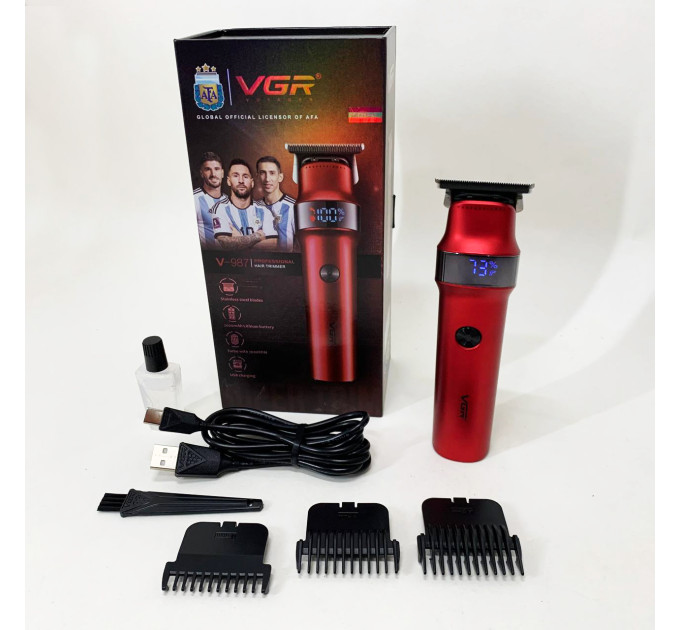 Машинка для стрижки волосся VGR V-987 RED, Бритва триммер для чоловіків