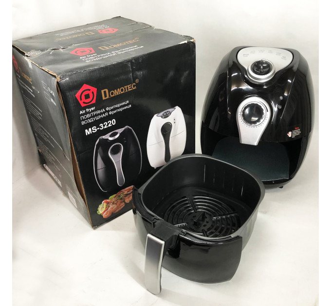 Аэрофритюрница Мультипечь Аэрогриль Domotec MS-3220 1300Вт 4.5л Безмасляная с Таймером Black