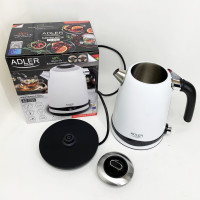 Чайник металевий Adler AD 1295w 1.7л 1850Вт електричний з терморегулятором 40-100 °С White