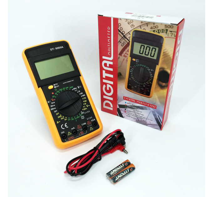 Мультиметр цифровой тестер Digital Multimeter DT9205A со звуком, для автомобиля, хороший мультиметр