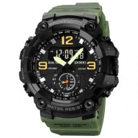 Годинник наручний чоловічий SKMEI 1965AG ARMY GREEN, Годинник армійський оригінал, Годинник спортивний. Колір: зелений