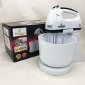 Миксер Crownberg CB-7320 ручной с подставкой и емкостью 2л 300 Вт на 7 скоростей, кухонный тестомес