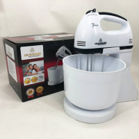 Миксер Crownberg CB-7320 ручной с подставкой и емкостью 2л 300 Вт на 7 скоростей, кухонный тестомес