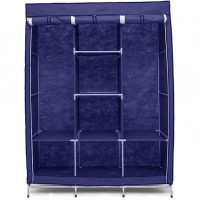 Шафа тканинна 3 секції складана з каркасом STORAGE WARDROBE 175 х 130 х 45 см Каркасна Blue
