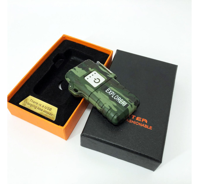 Зажигалка импульсная JL317 Explorer, Ветрозащитная зажигалка, Зажигалка юсб с гравировкой