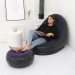 Надувное кресло с пуфом для отдыха AIR SOFA велюровое Purple