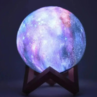 Настільний акумуляторний нічник світильник для дитячої Magic 3D COLOR Moon Light с пультом